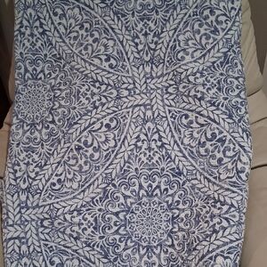 Rachel Zoe Blue and White Patterned Throw